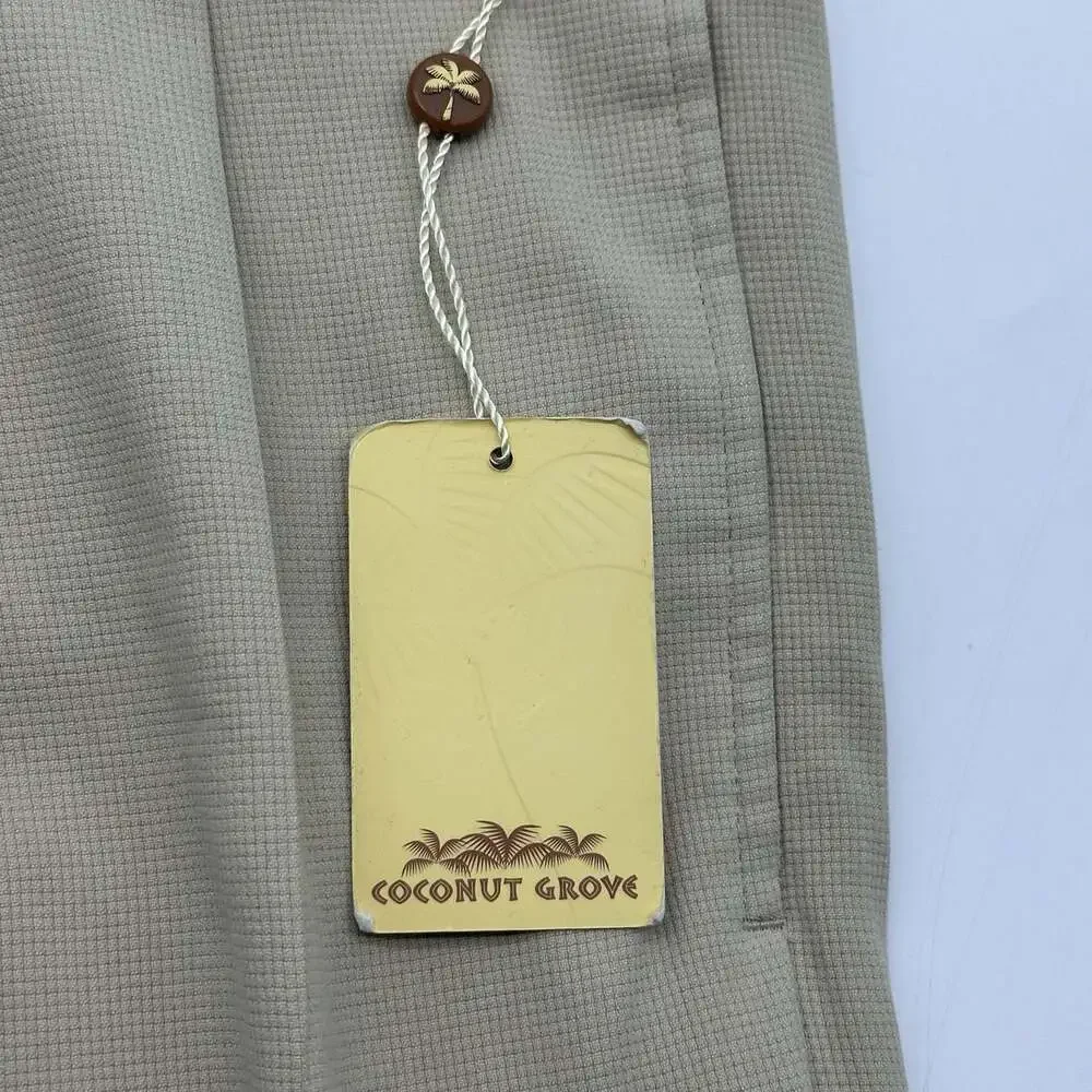 Coconut Grove Mens Size 42 Unfinished Hem Beige 100% Silk Pleated Suit Pants NWT